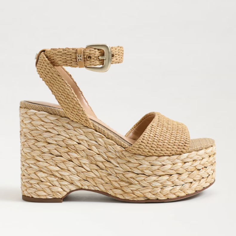 Sam Edelman: Iliana in Black & Natural Raffia - J. Cole Shoes Sam Edelman Natural Raffia Platform 9.5 display picture 1