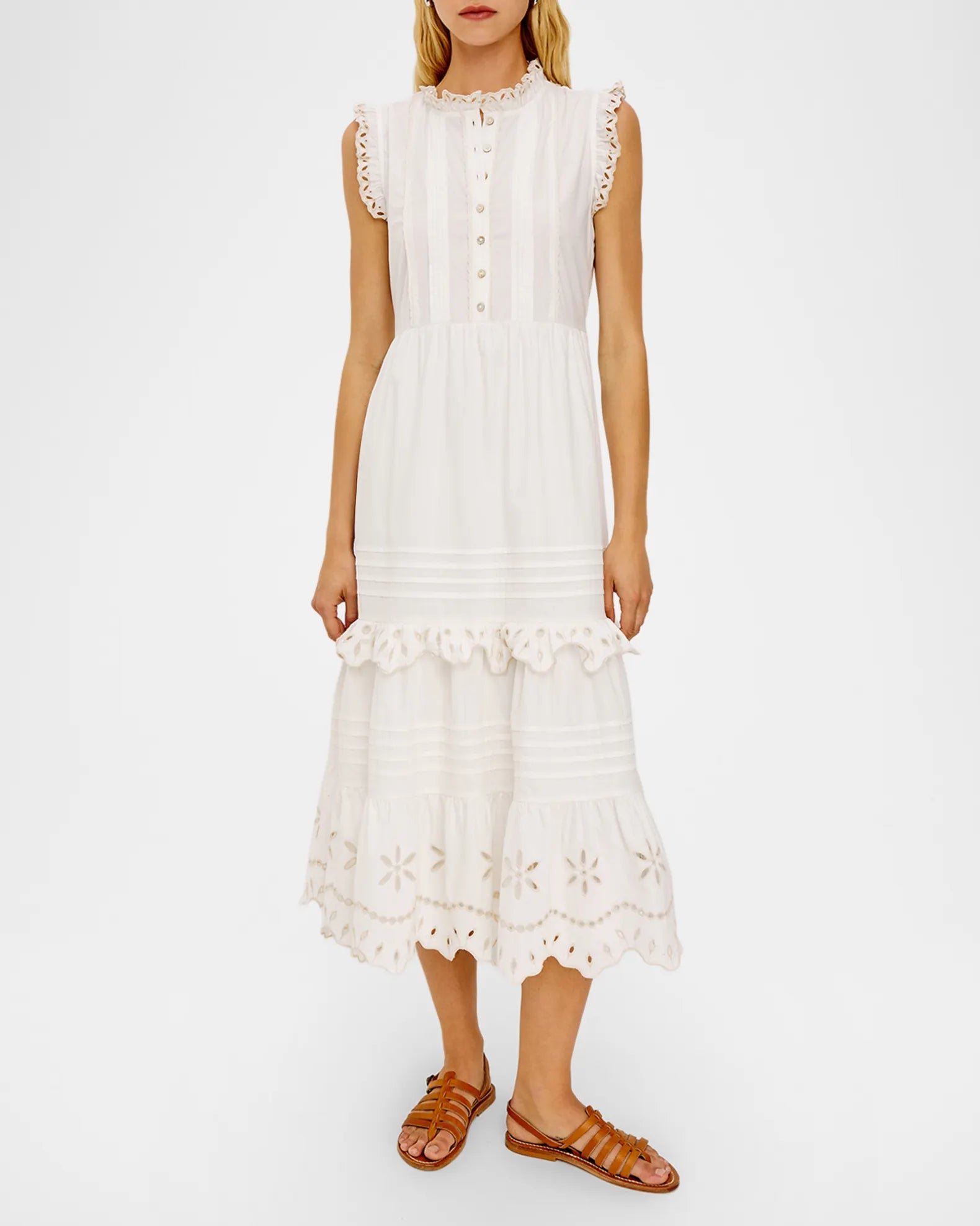 rails white dress Aubrie Ruffled Eyelet Midi Dress, White, Women's, XS Casual & Work Dresses Day Dresses Sundresses Red & Gold Quinceanera Band:Mesh Stainless Steel Bracelet Crafted from lightweight beach Women's Tennis Dress