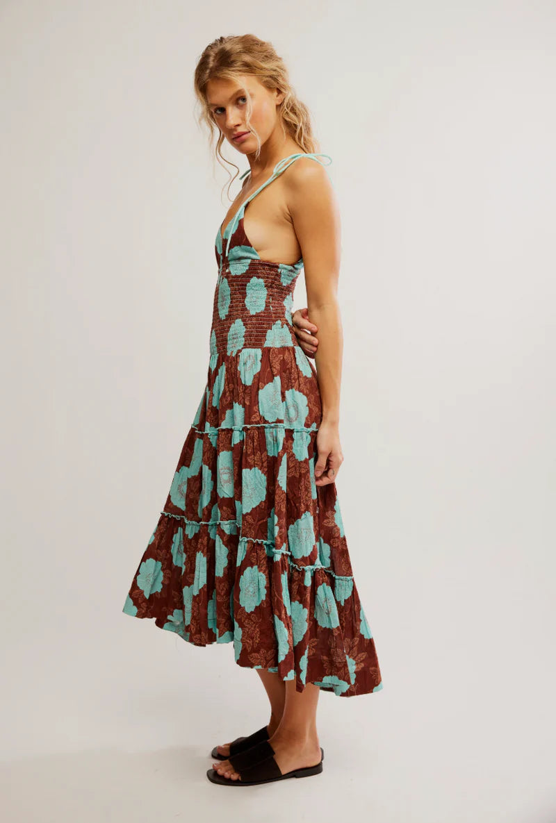 slim fit dress slacks Free People Adriel Midi Dress