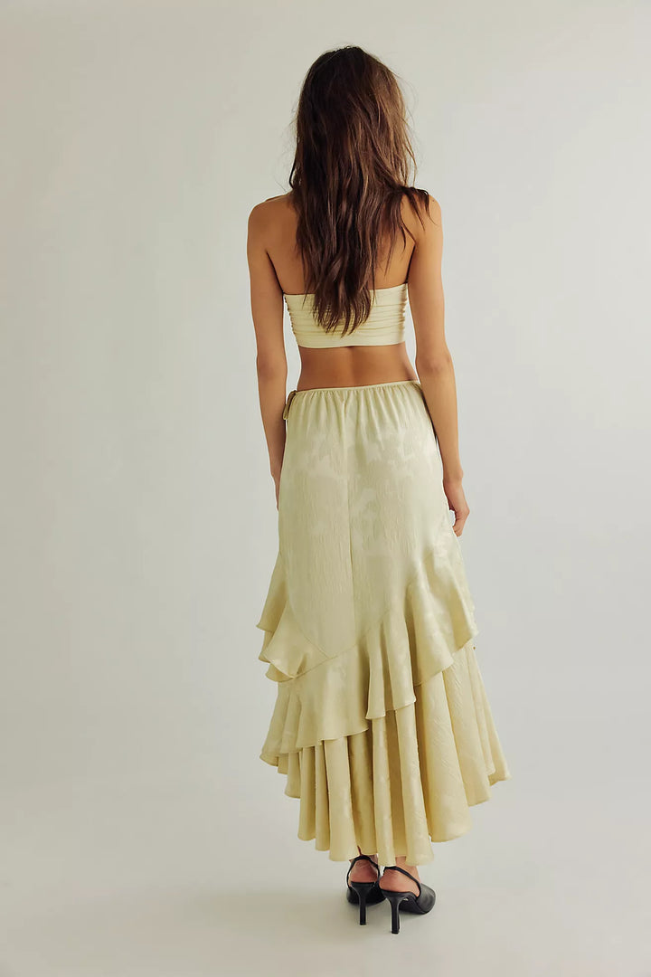 slim fit dress slacks Free People Autumn Promenade Maxi Women's Skirt Tea Cookie : 8